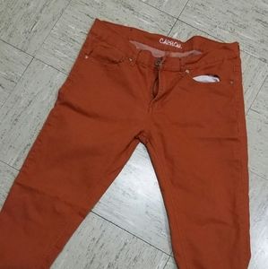 Carbon orange skinny jeans